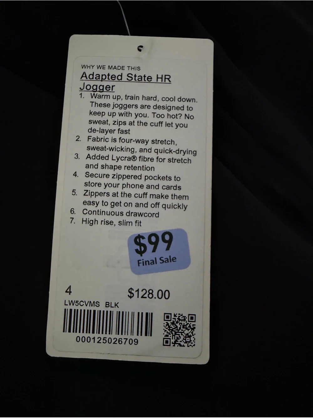 Lululemon - Adapted State High Rise Jogger - Size 4 - NWT - Picture 4 of 4